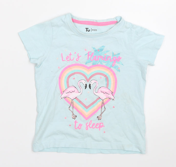 TU Girls Blue Solid Top Pyjama Top Size 2-3 Years