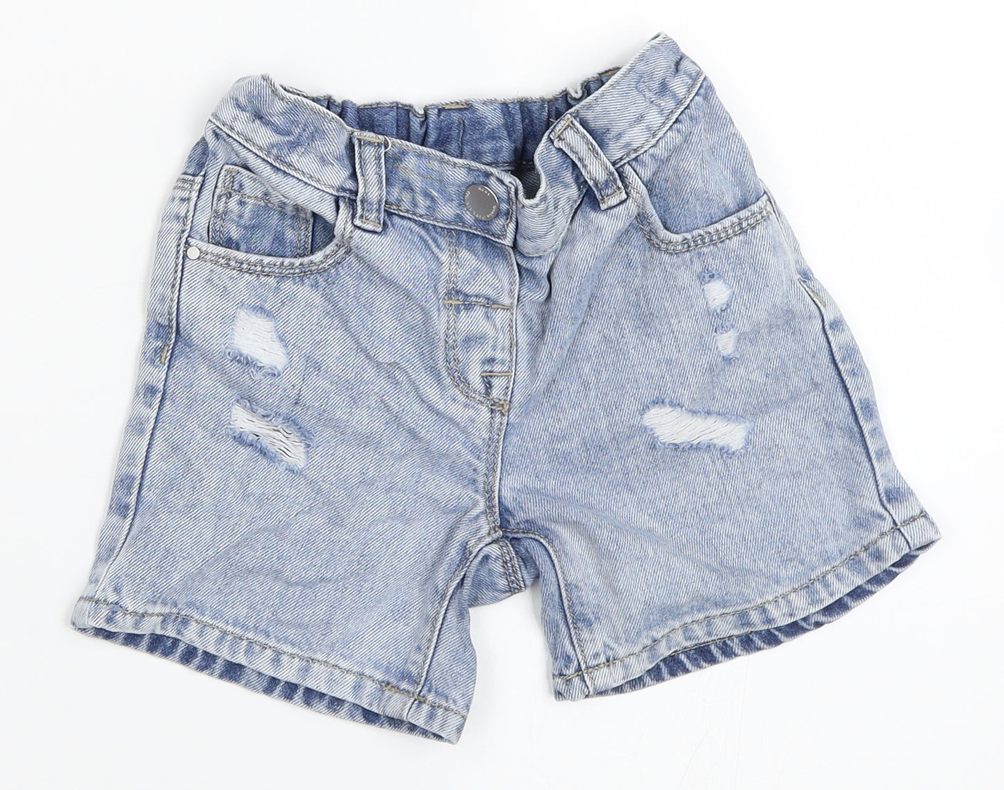 NEXT Girls Blue  Denim Mom Shorts Size 3-4 Years