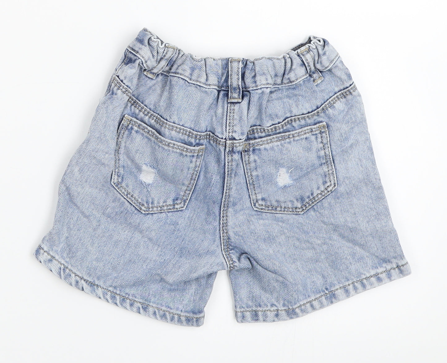 NEXT Girls Blue  Denim Mom Shorts Size 3-4 Years