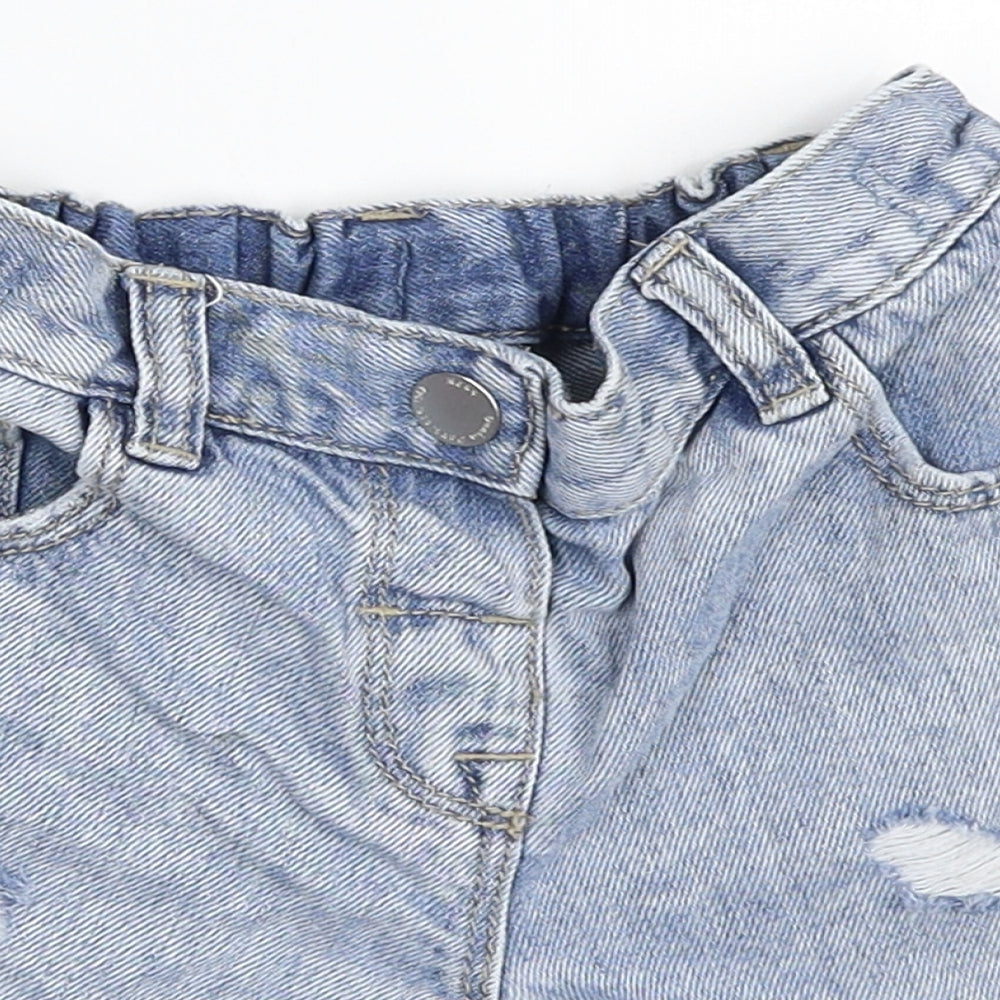 NEXT Girls Blue  Denim Mom Shorts Size 3-4 Years