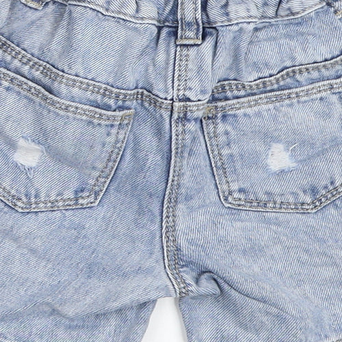 NEXT Girls Blue  Denim Mom Shorts Size 3-4 Years