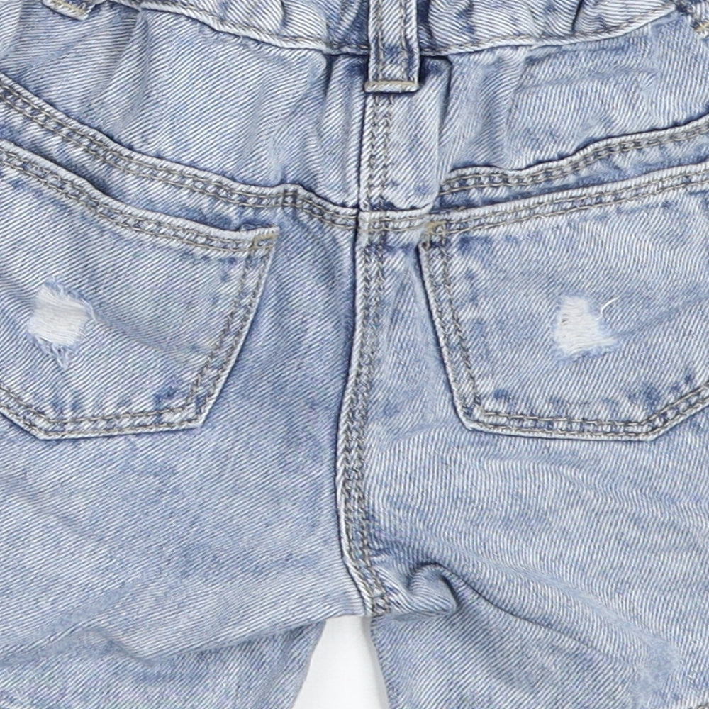 NEXT Girls Blue  Denim Mom Shorts Size 3-4 Years