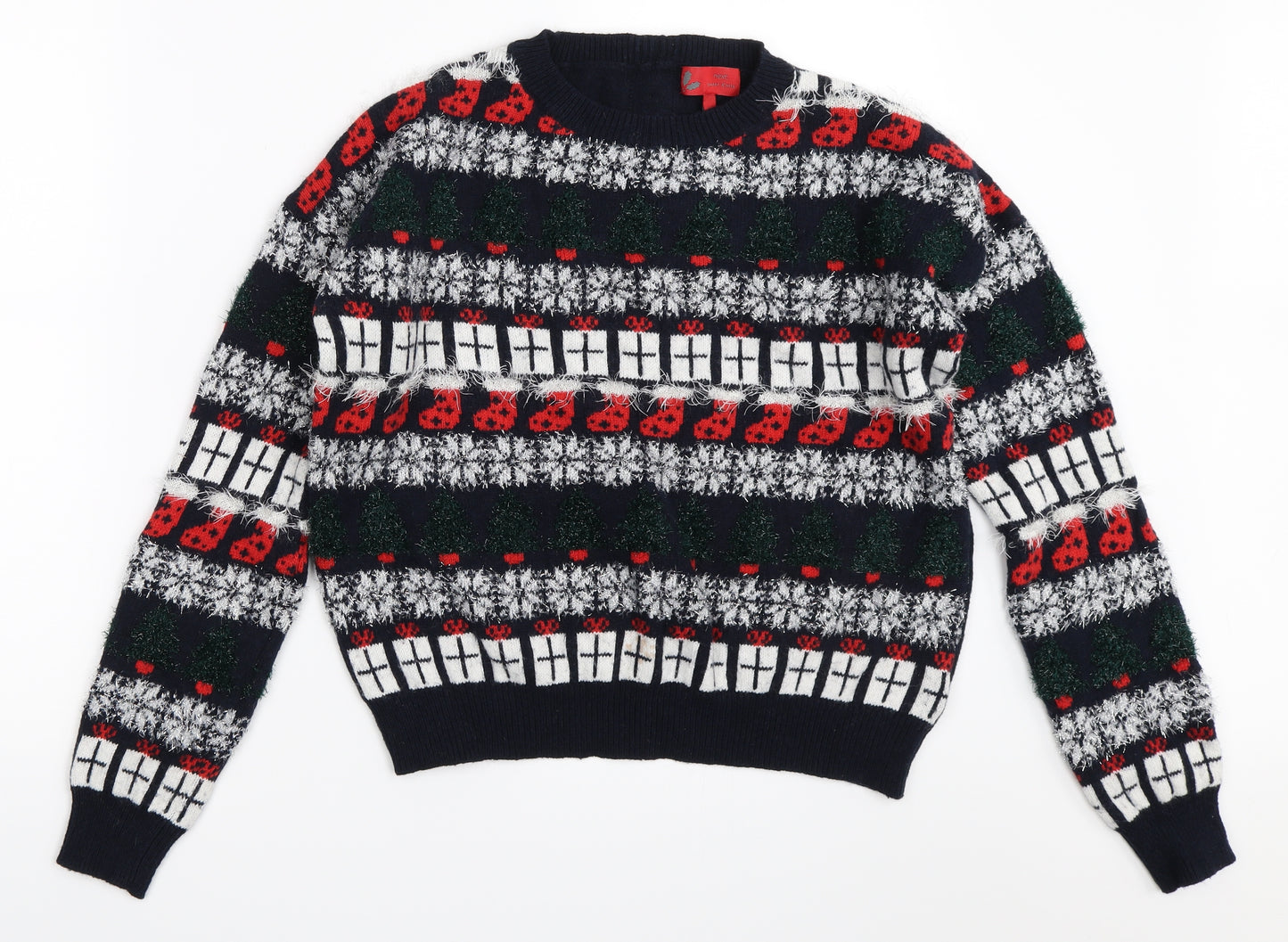 NEXT Womens Blue Fair Isle  Pullover Jumper Size 10  - christmas jumper