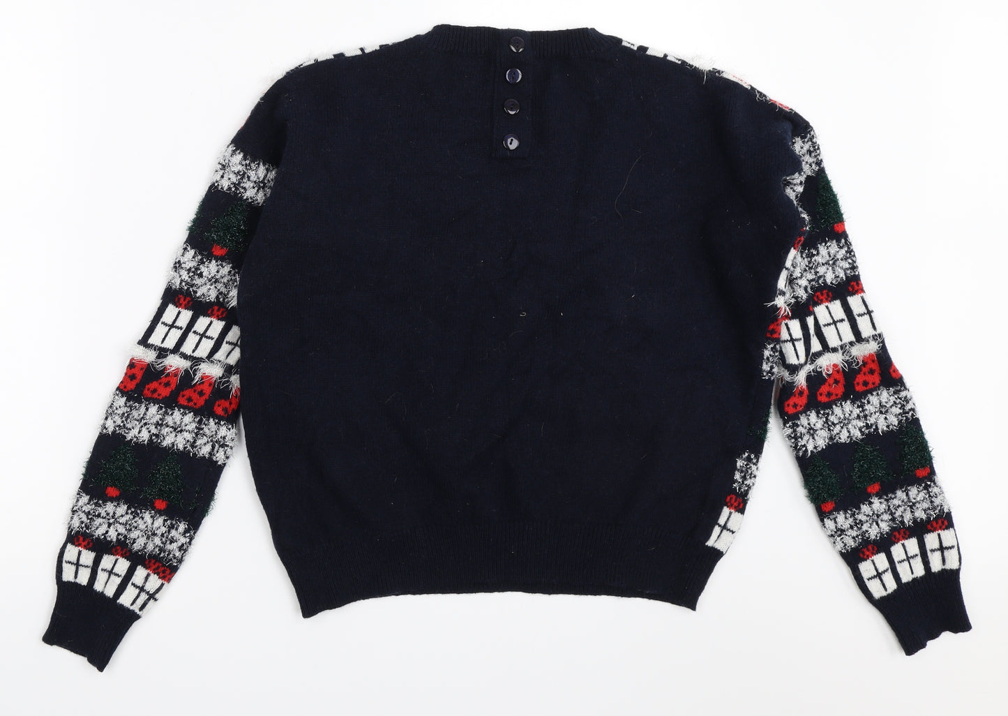 NEXT Womens Blue Fair Isle  Pullover Jumper Size 10  - christmas jumper