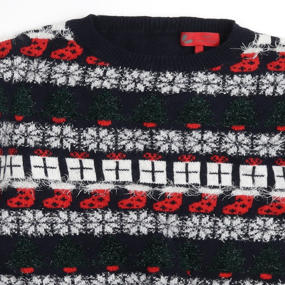 NEXT Womens Blue Fair Isle  Pullover Jumper Size 10  - christmas jumper