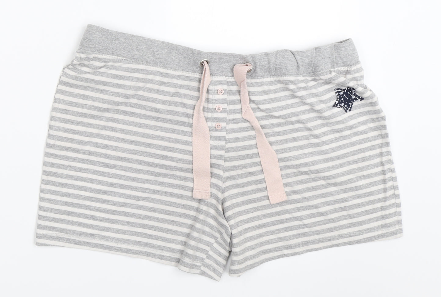 ESMARA Womens Grey Striped  Top Sleep Shorts Size 14