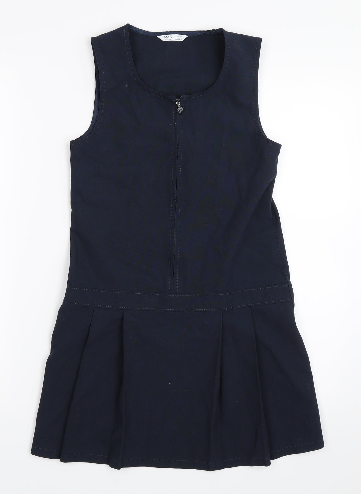 Marks and Spencer Girls Blue   Pinafore/Dungaree Dress  Size 9-10 Years  - school dress