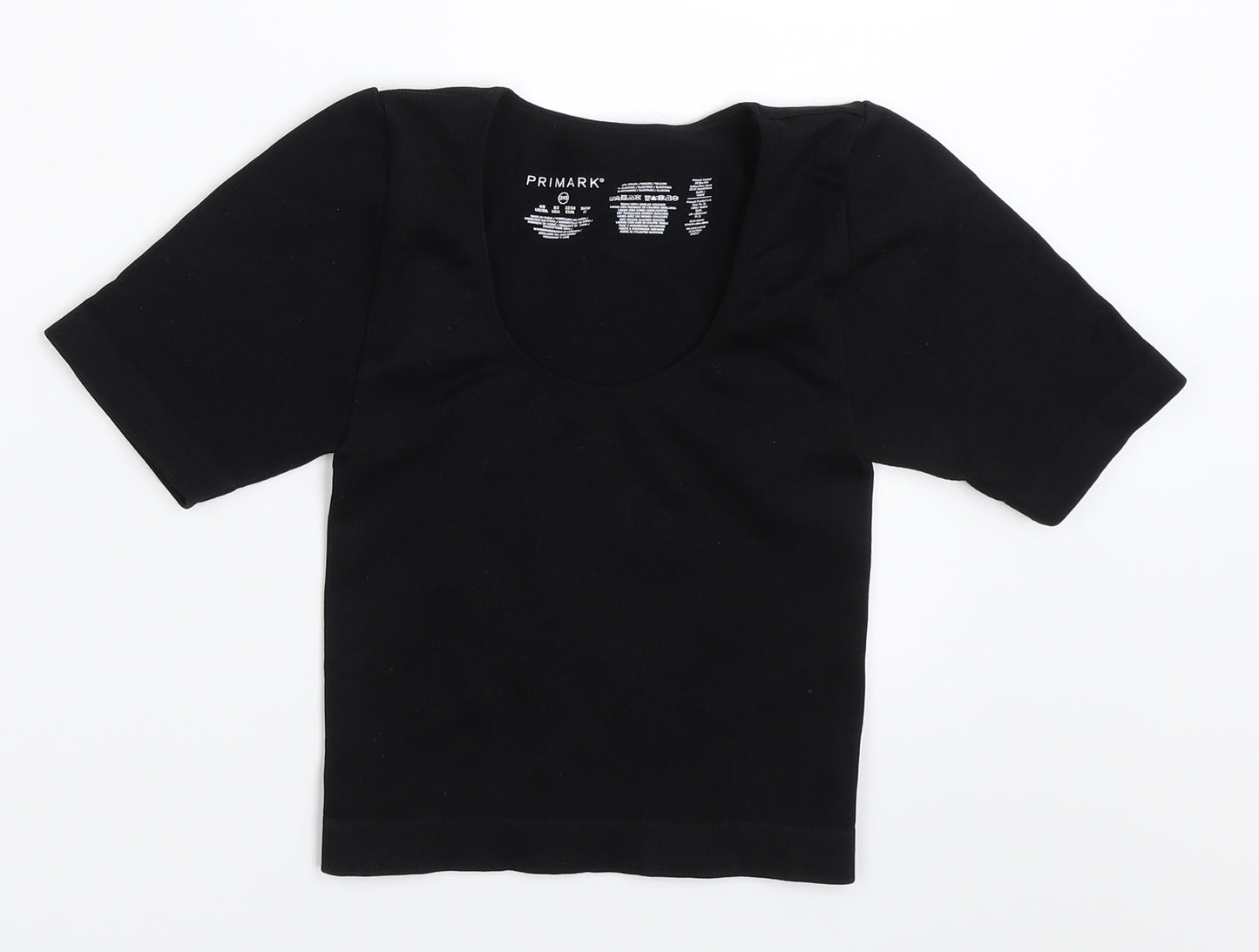 Primark Womens Black   Cropped T-Shirt Size 2XS