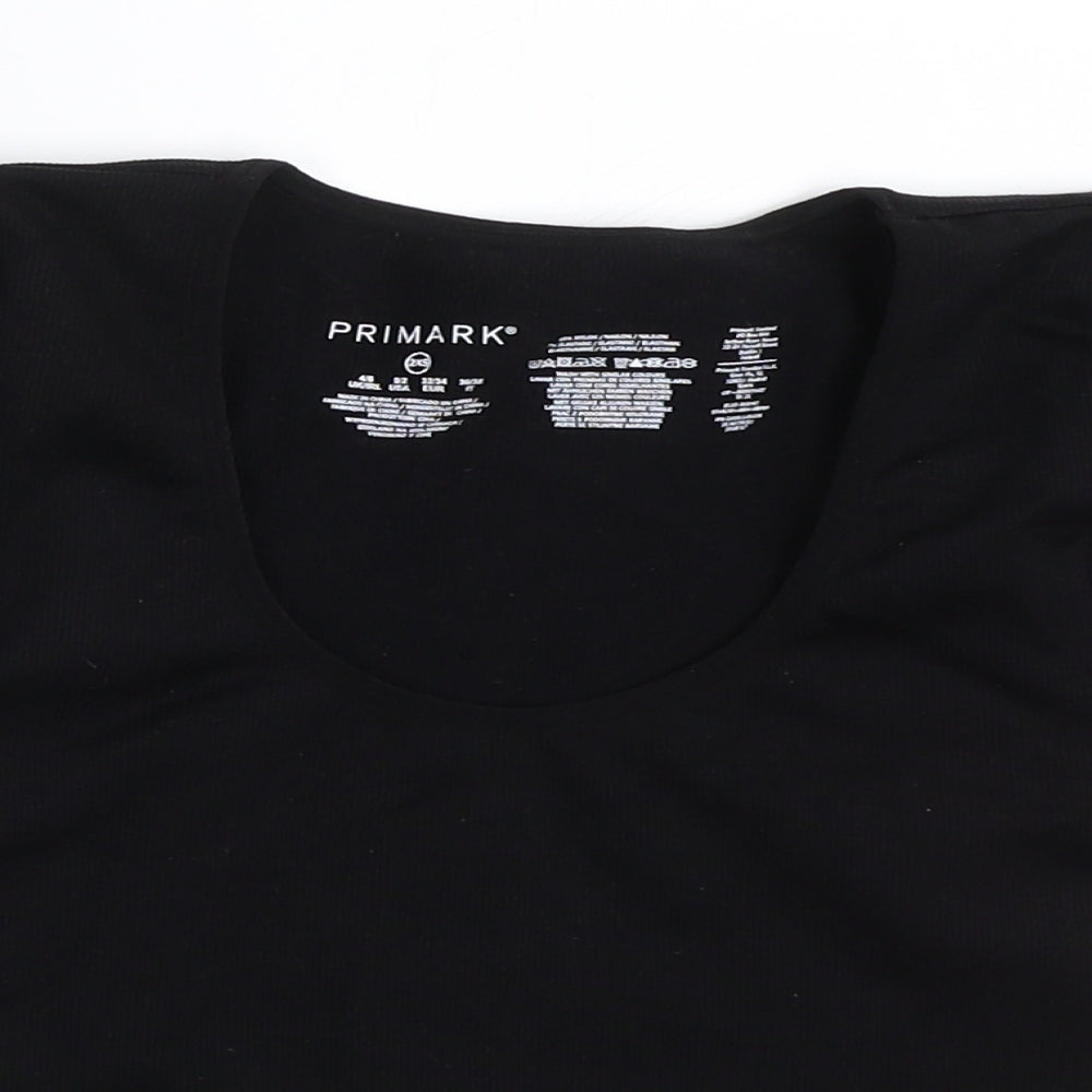 Primark Womens Black   Cropped T-Shirt Size 2XS