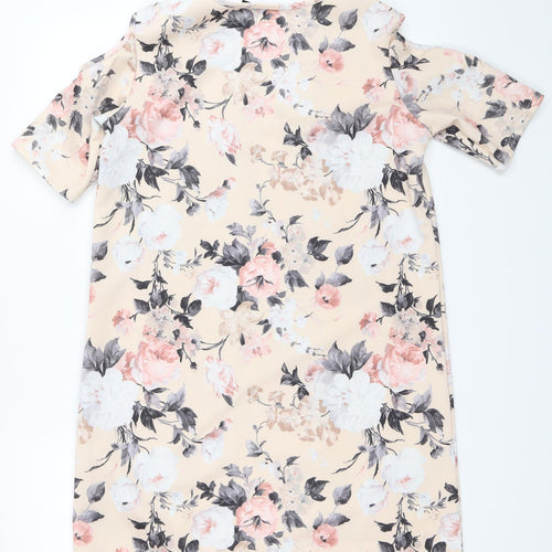 Boohoo Womens Beige Floral  Shift  Size 10