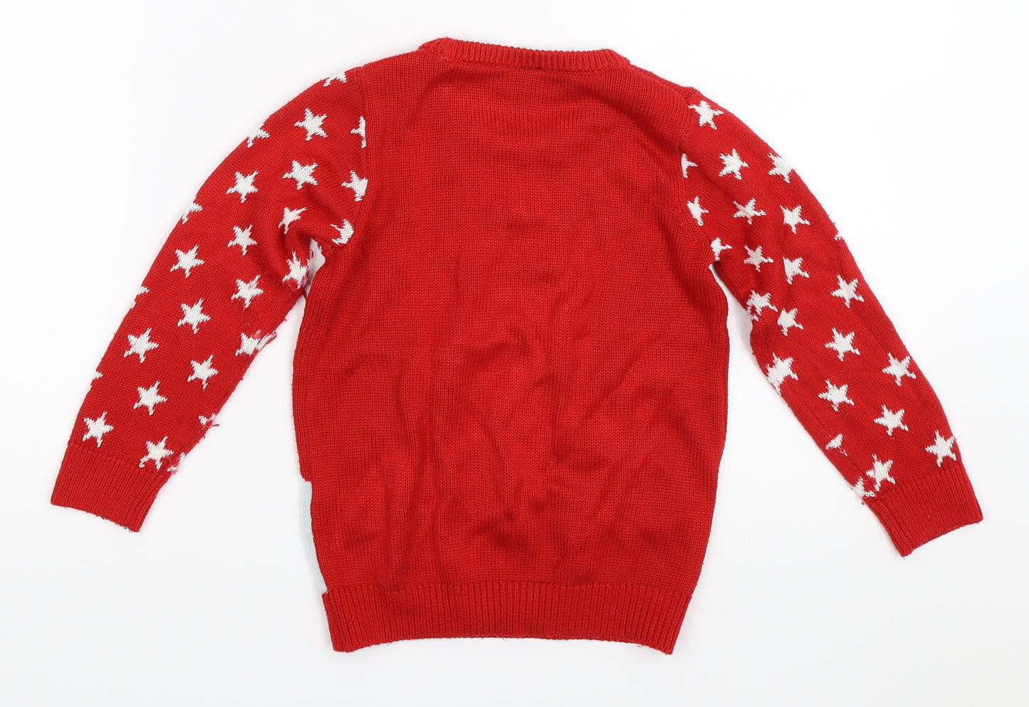TU Girls Red   Pullover Jumper Size 3-4 Years  - peppa pig christmas
