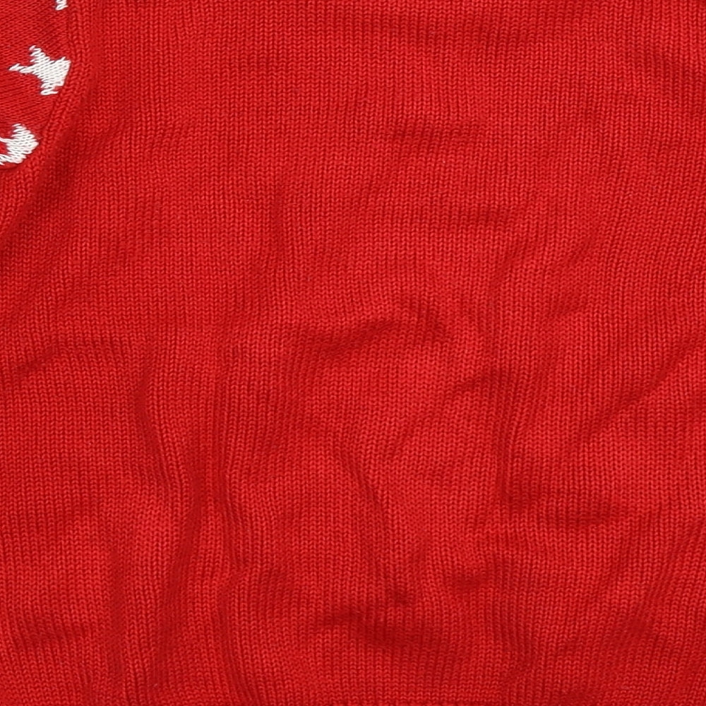 TU Girls Red   Pullover Jumper Size 3-4 Years  - peppa pig christmas