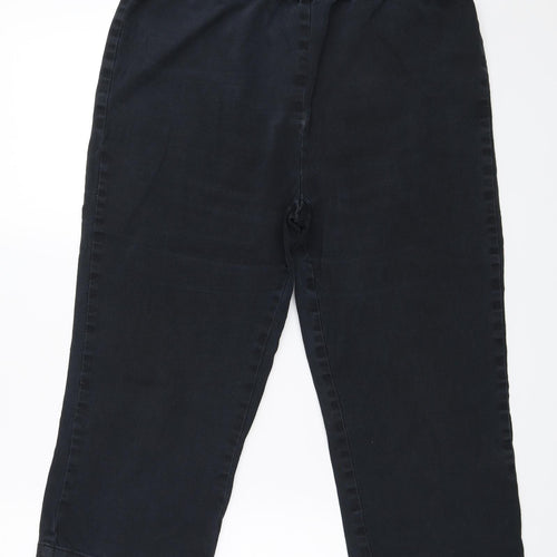 Union Blues Womens Black  Denim Cropped Jeans Size 20 L20 in