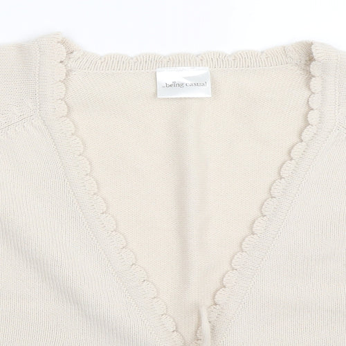 Being Casual Womens Beige   Cardigan Jumper Size 20
