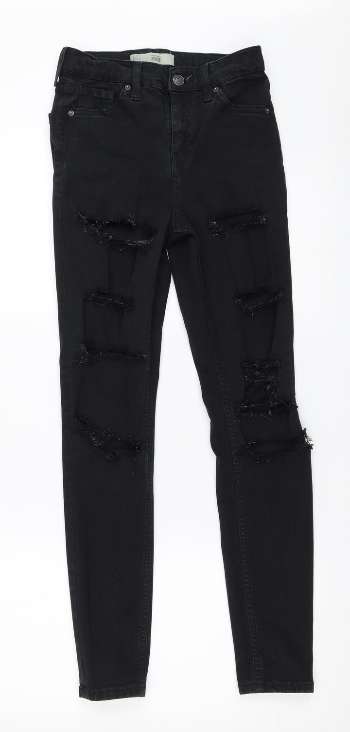 Topshop Womens Black  Denim Skinny Jeans Size 26 in L32 in - jamie jeans