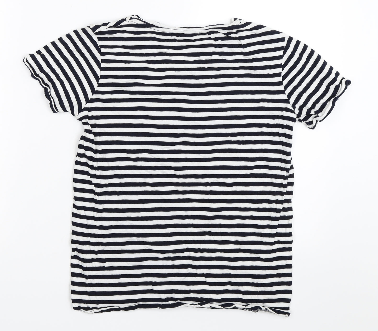 Zara Womens Blue Striped  Basic T-Shirt Size S