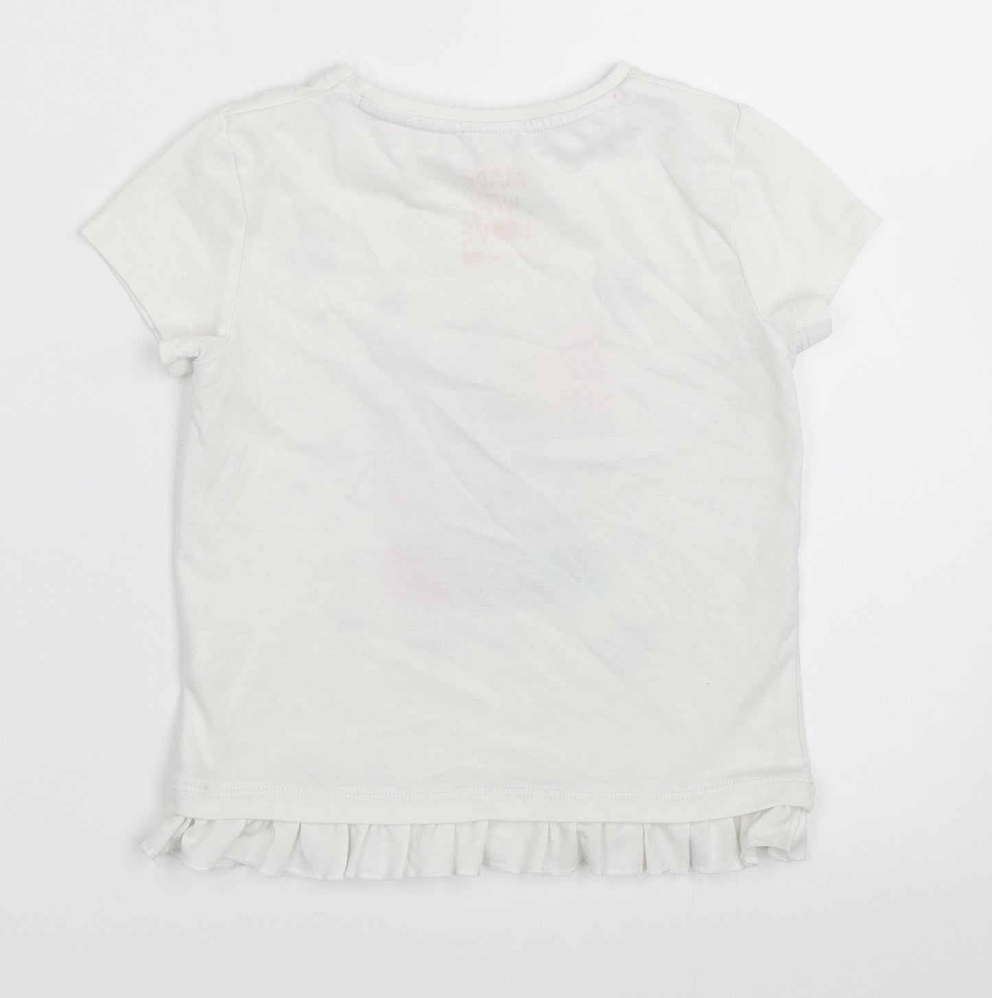 F&F Girls White   Basic T-Shirt Size 3-4 Years