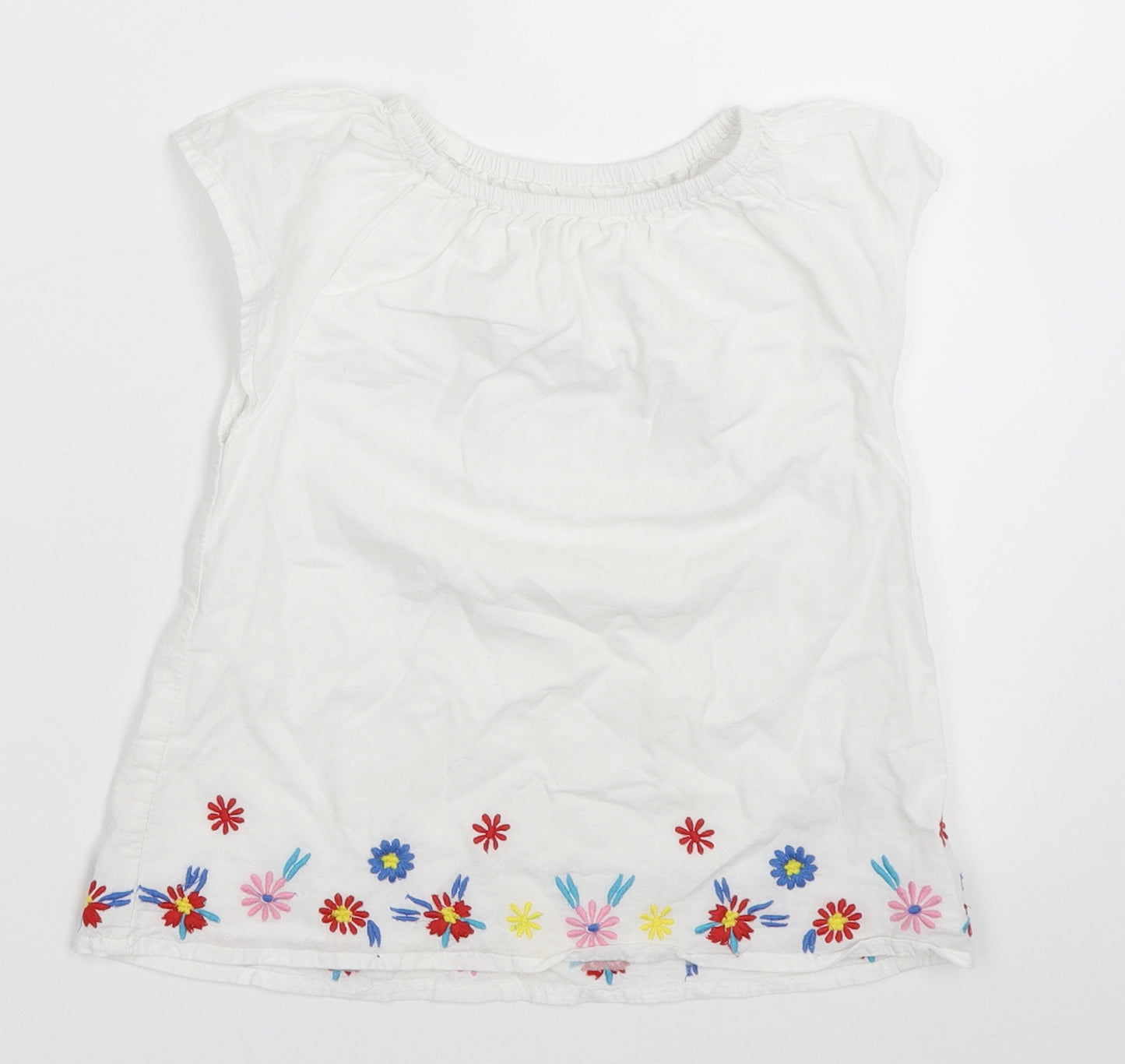 Nutmeg Girls White   Basic T-Shirt Size 3-4 Years