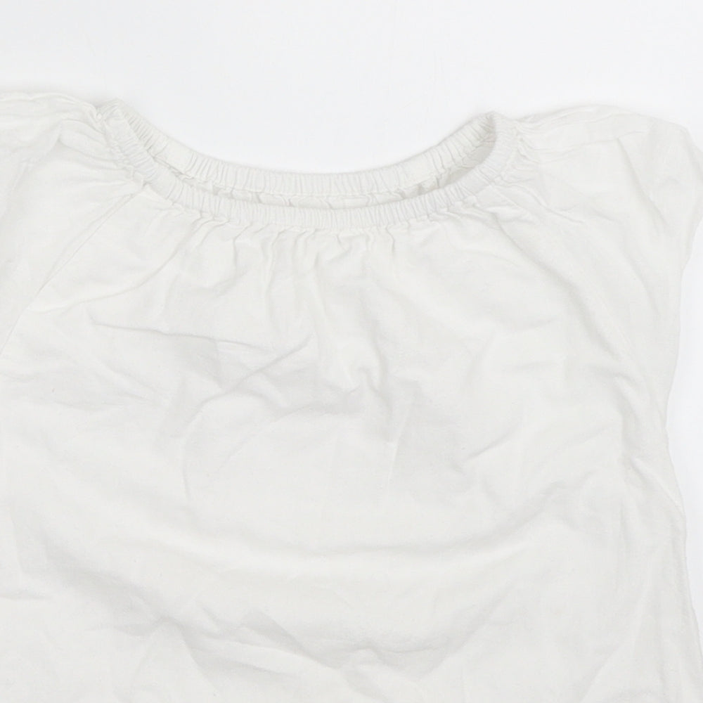 Nutmeg Girls White   Basic T-Shirt Size 3-4 Years