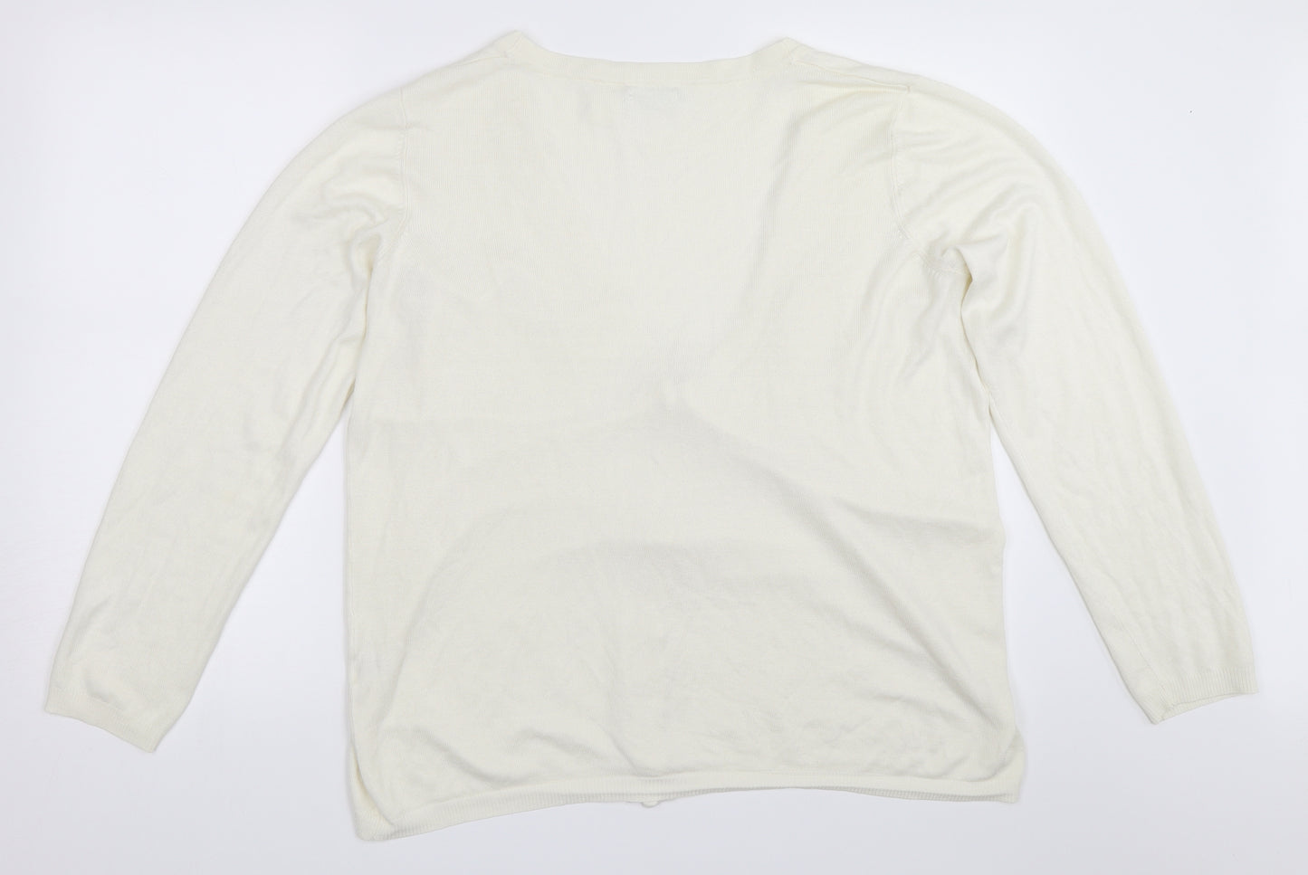 R Womens Ivory   Cardigan Jumper Size 18