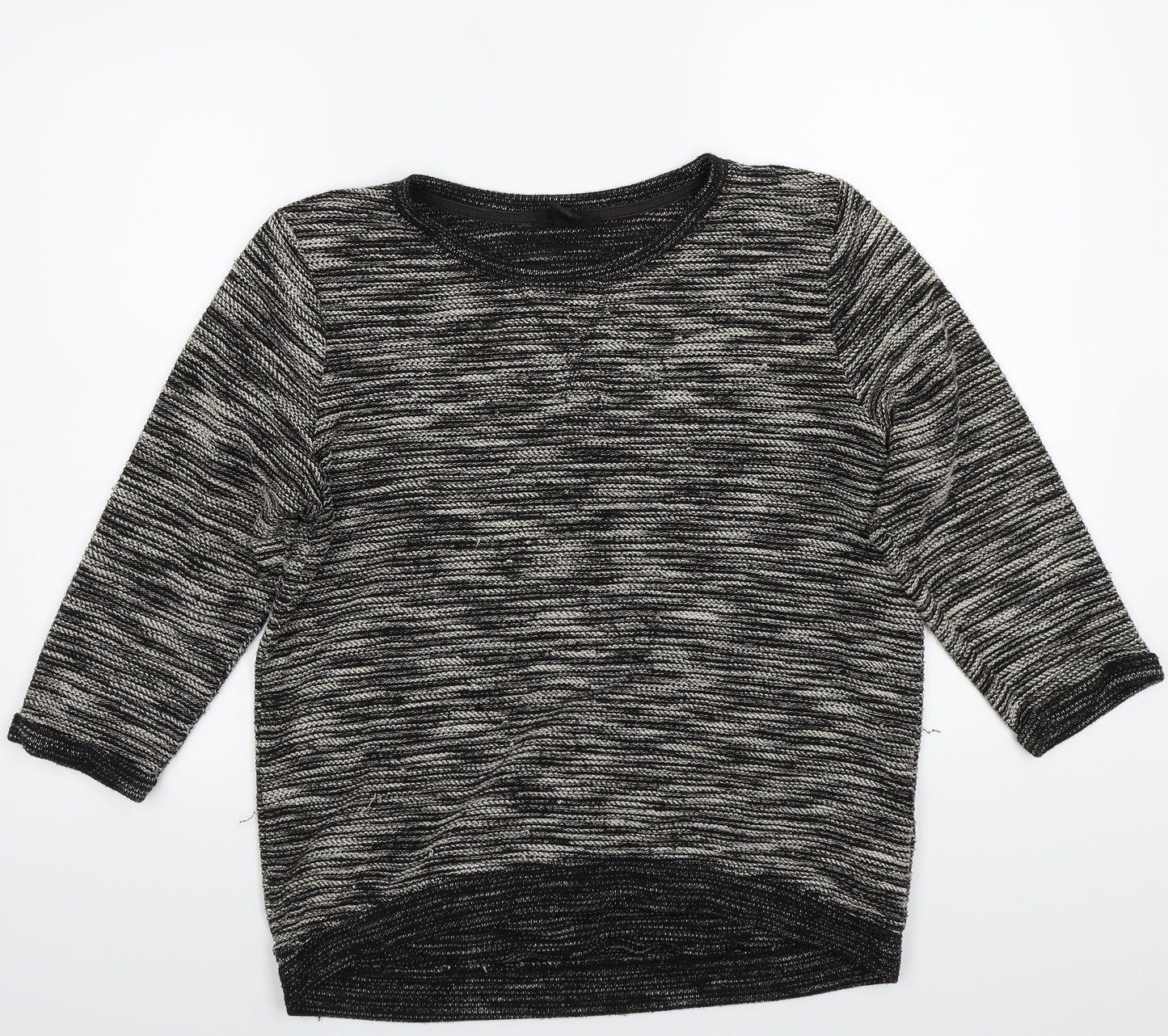 H&M Womens Black Striped  Pullover Jumper Size S