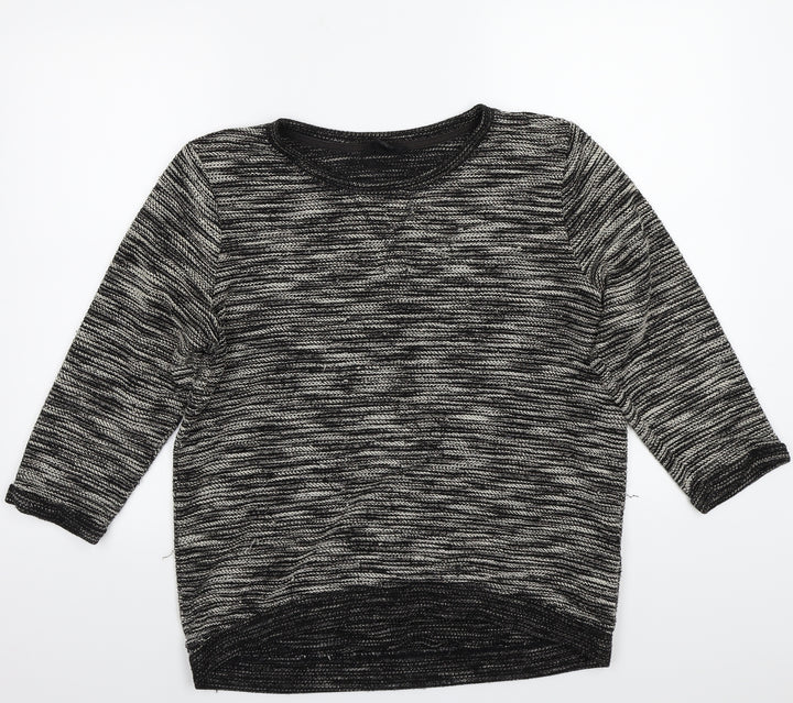 H&M Womens Black Striped  Pullover Jumper Size S