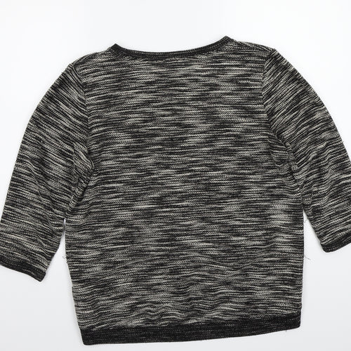H&M Womens Black Striped  Pullover Jumper Size S