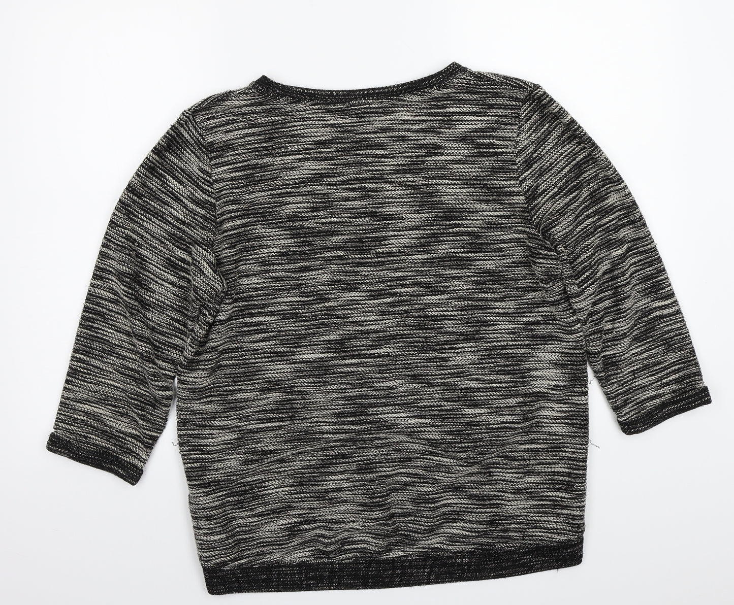 H&M Womens Black Striped  Pullover Jumper Size S