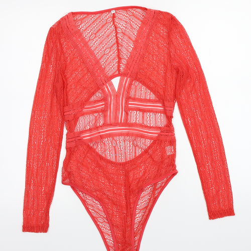 Preworn Womens Orange   Bodysuit One-Piece Size L