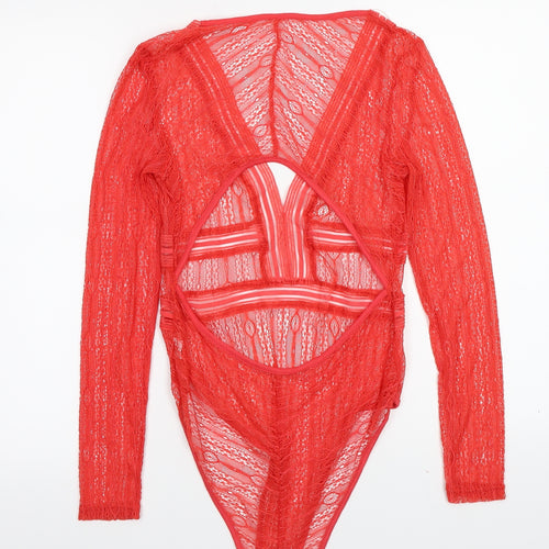 Preworn Womens Orange   Bodysuit One-Piece Size L