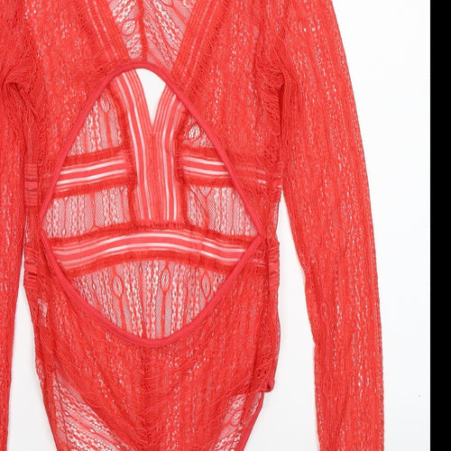 Preworn Womens Orange   Bodysuit One-Piece Size L