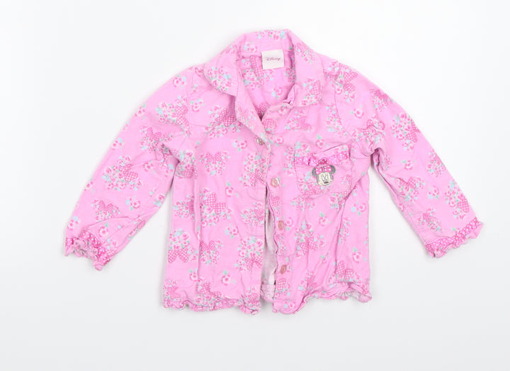 Disney Girls Pink Floral Babydoll Pyjama Top Size 18-24 Months