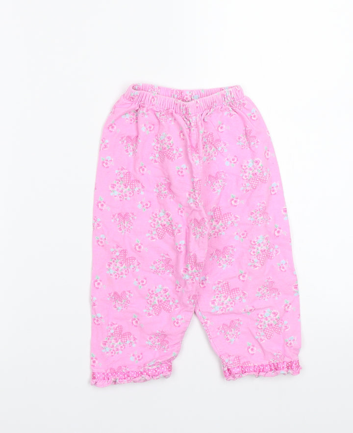 Disney Girls Pink Floral Babydoll Pyjama Pants Size 18-24 Months