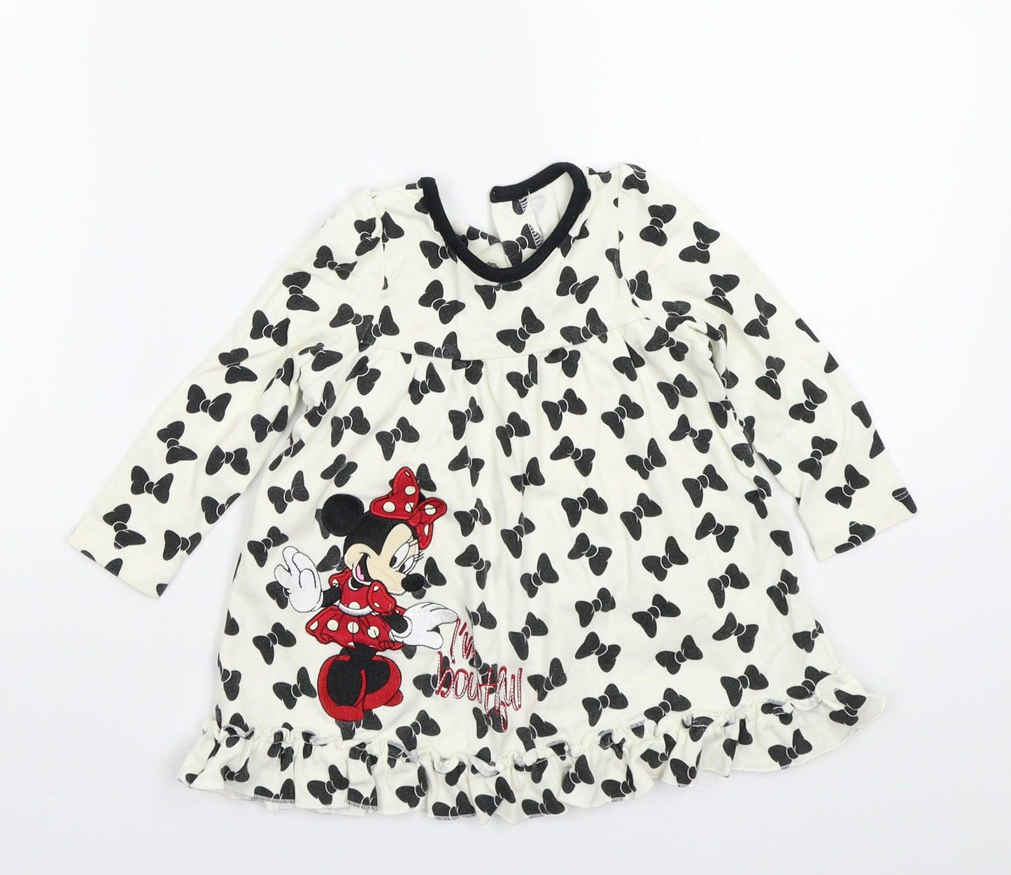 Disney Girls White   Basic T-Shirt Size 18-24 Months