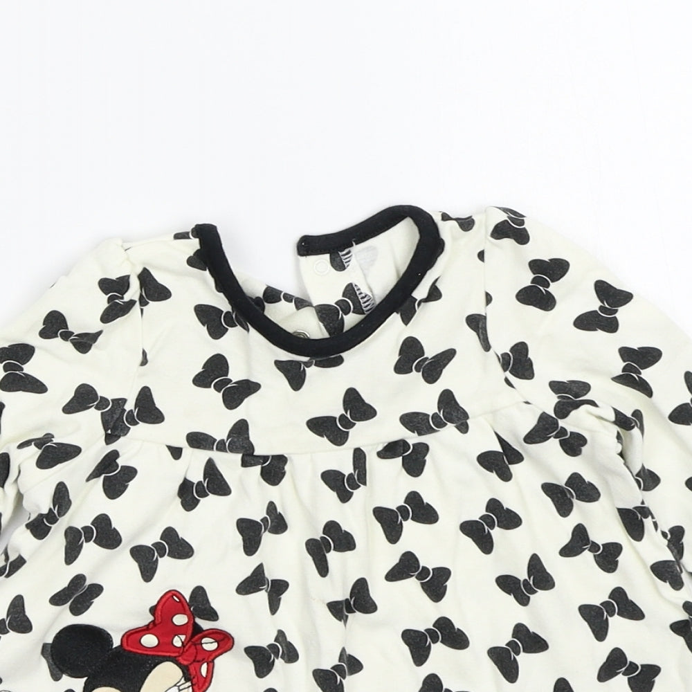 Disney Girls White   Basic T-Shirt Size 18-24 Months