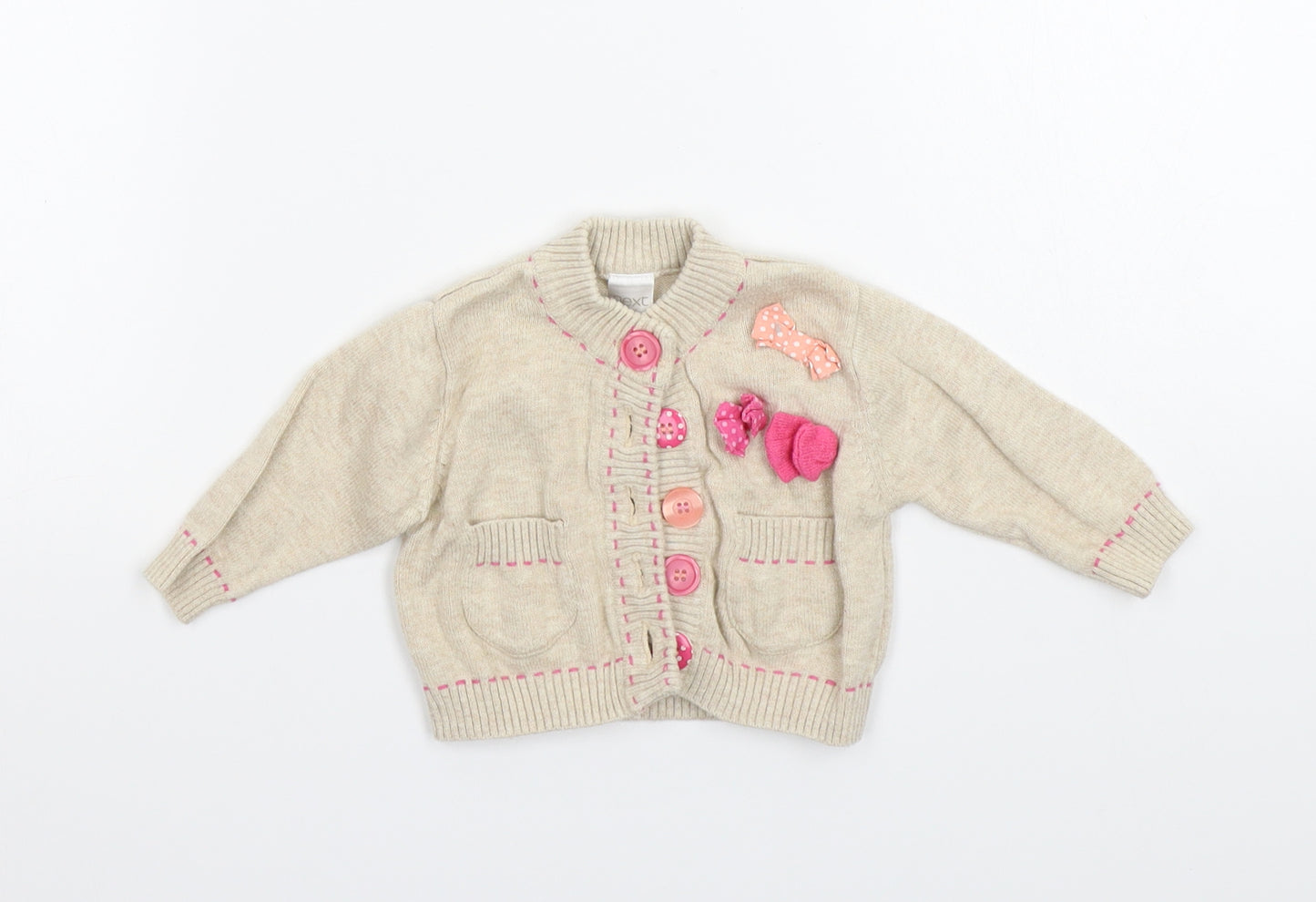 NEXT Girls Beige   Cardigan Jumper Size 0-3 Months