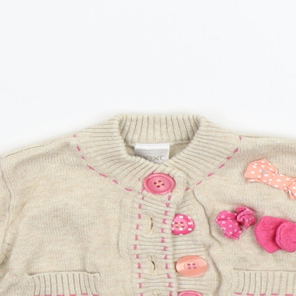 NEXT Girls Beige   Cardigan Jumper Size 0-3 Months