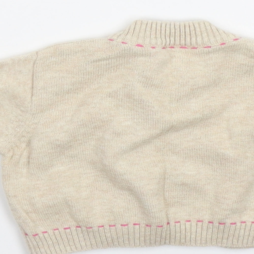 NEXT Girls Beige   Cardigan Jumper Size 0-3 Months