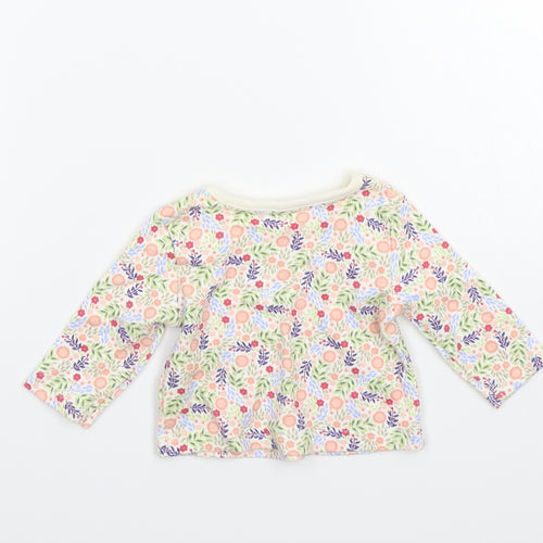 George Girls White Floral  Basic T-Shirt Size Newborn