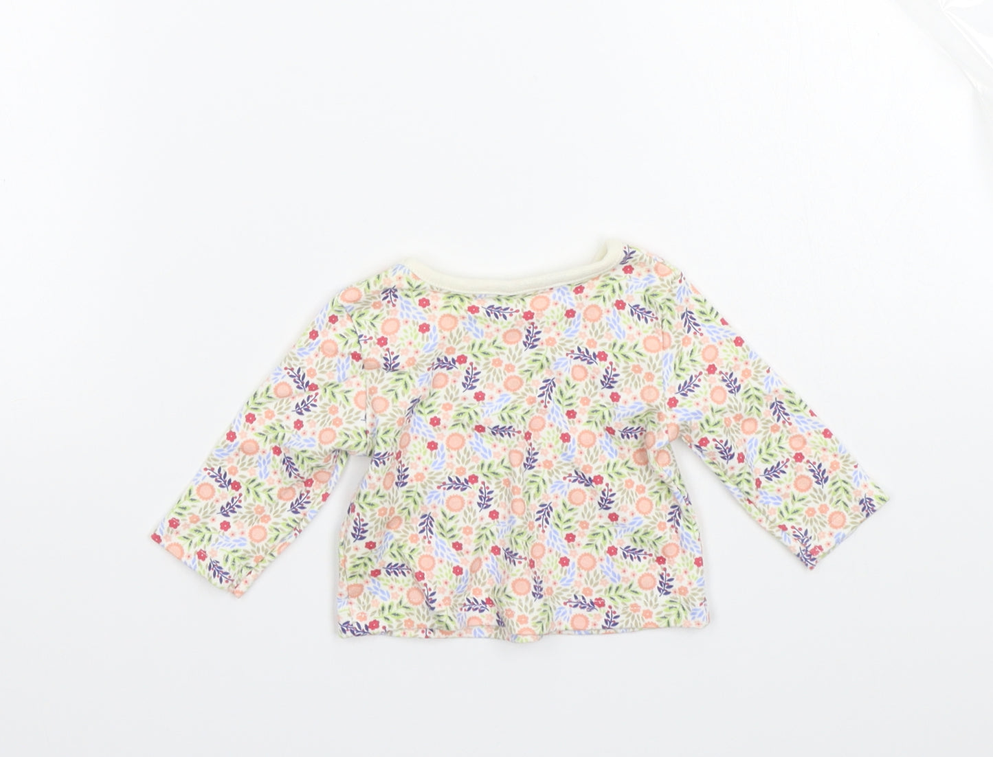 George Girls White Floral  Basic T-Shirt Size Newborn