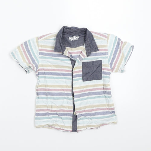 Westcoast cool Boys White Striped  Basic Button-Up Size 3-4 Years