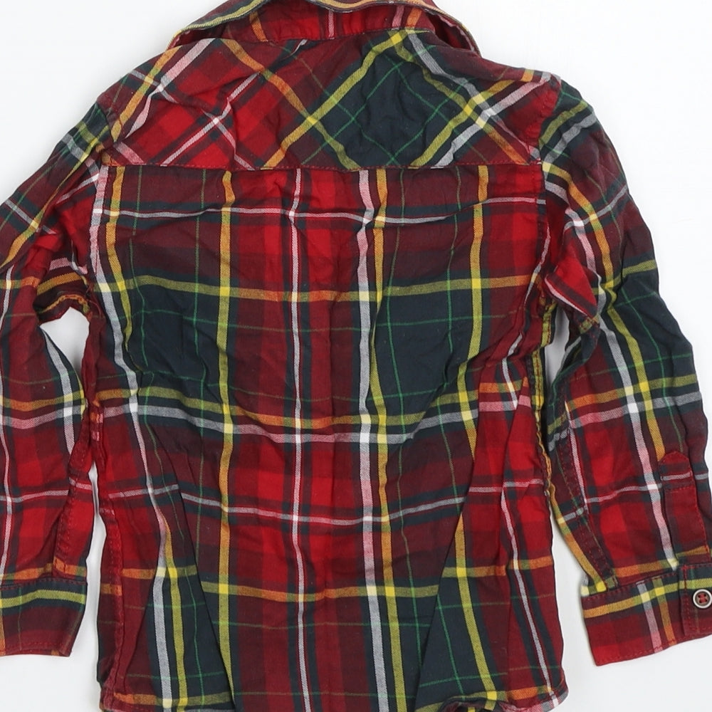 NEXT Girls Red Check  Basic Button-Up Size 24 Months