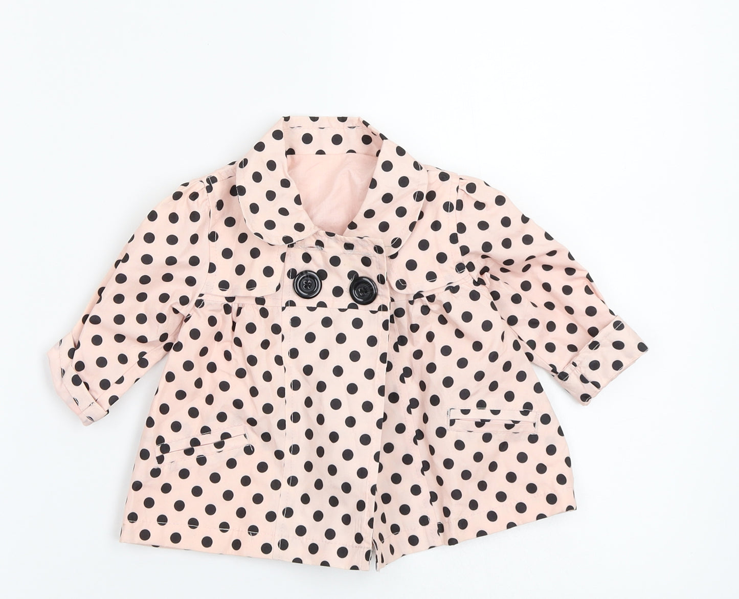 George Girls Pink Polka Dot  Jacket Coat Size 0-3 Months