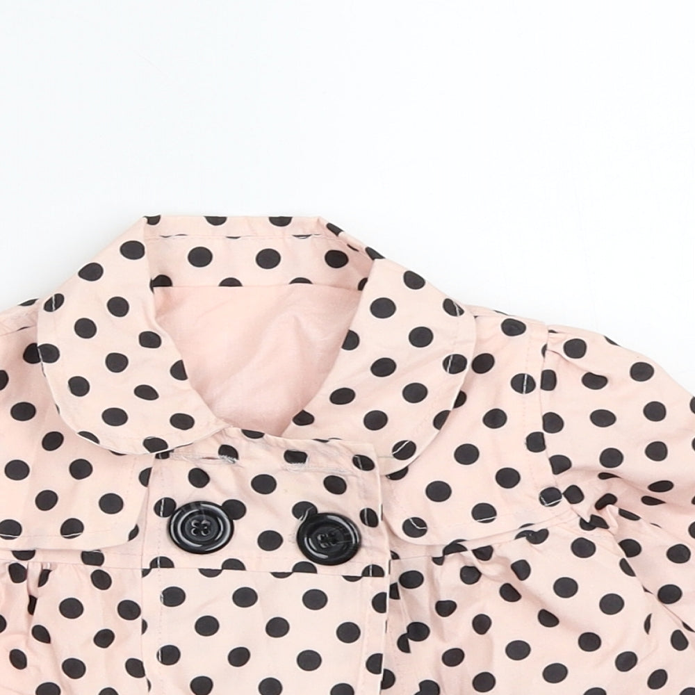 George Girls Pink Polka Dot  Jacket Coat Size 0-3 Months