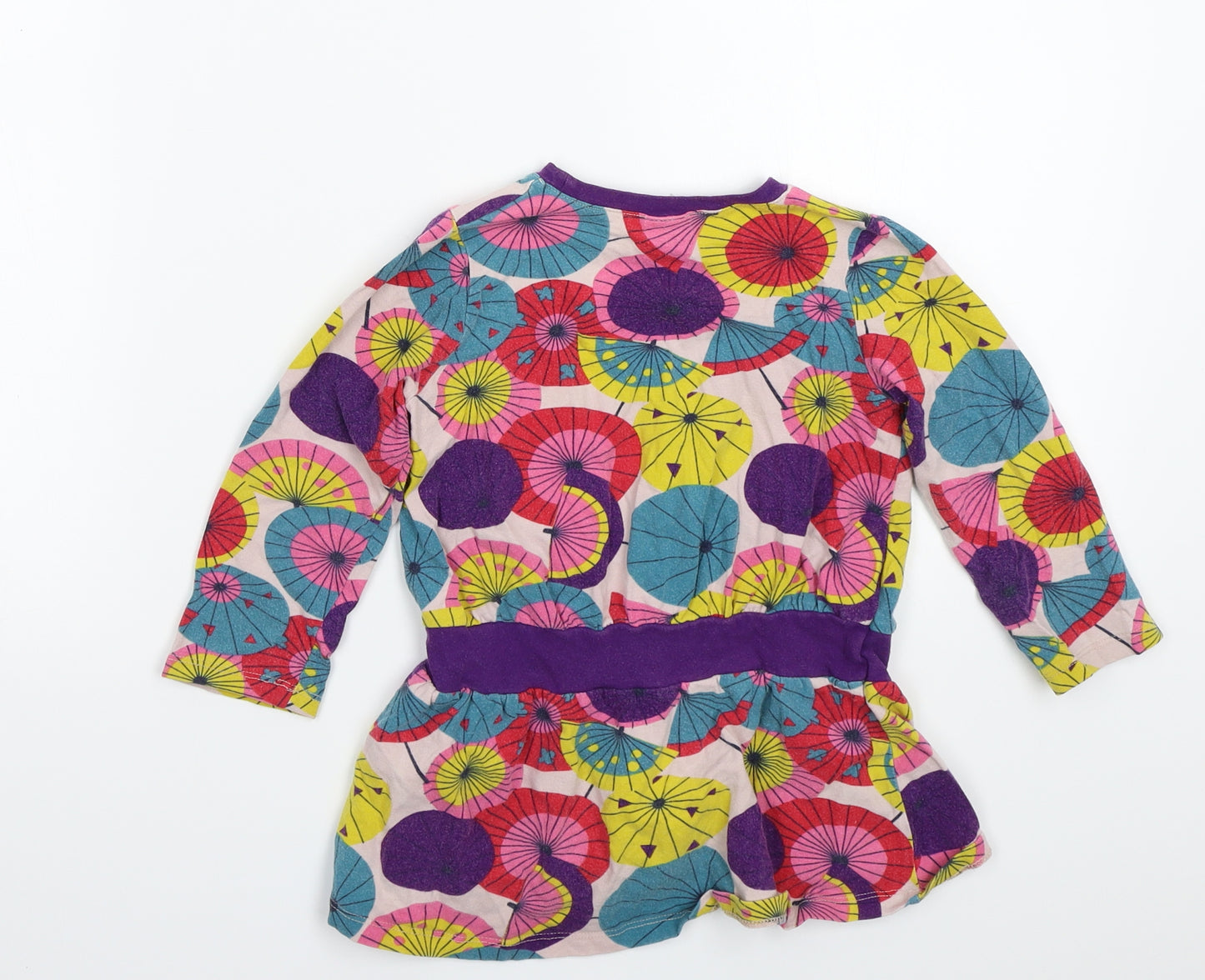 Polarn O. Pyret Girls Pink Floral Rayon Basic T-Shirt Size 2-3 Years