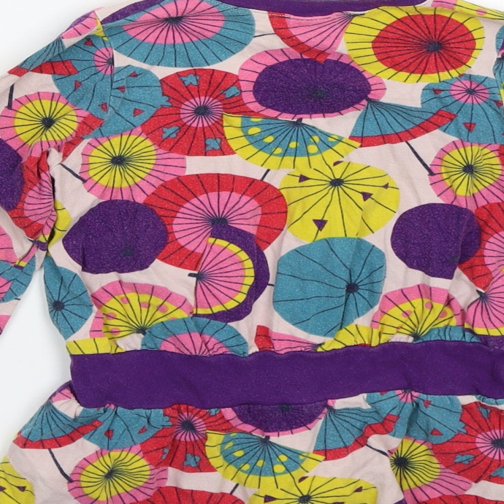 Polarn O. Pyret Girls Pink Floral Rayon Basic T-Shirt Size 2-3 Years
