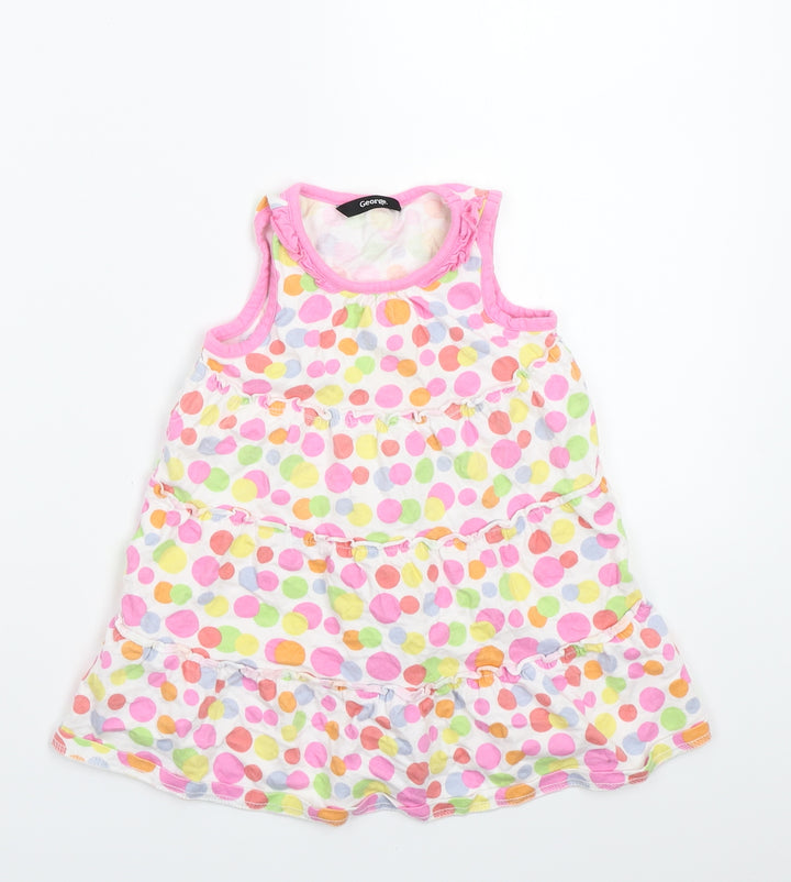 George Girls White Polka Dot A-Line Size 24 Months