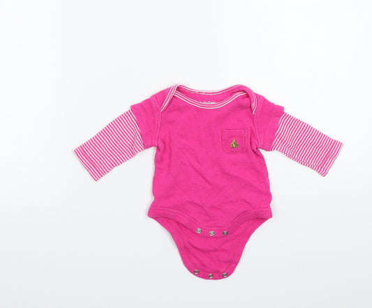 Front view of Gap girls’ pink babygrow one-piece, size 0-3, months