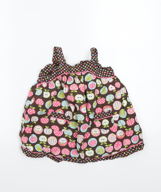 Front view of Preworn girls’ brown a-line, size 24, months