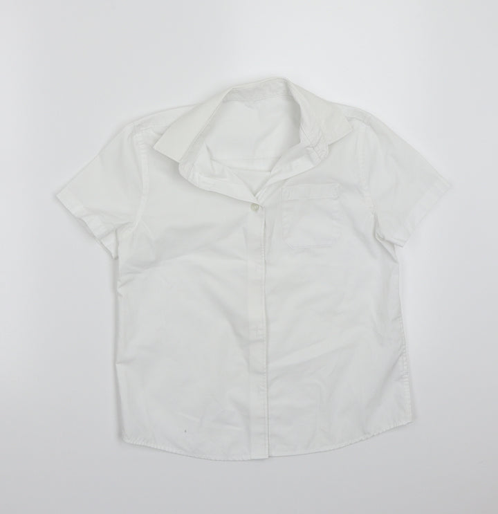 F&F Girls White Basic Button-Up Size 9-10 Years